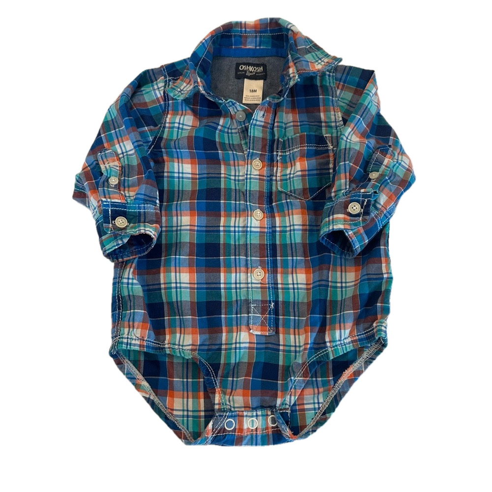 4/20$ OshKosh B'gosh Baby plaid onesie/bodysuit size 18 months
